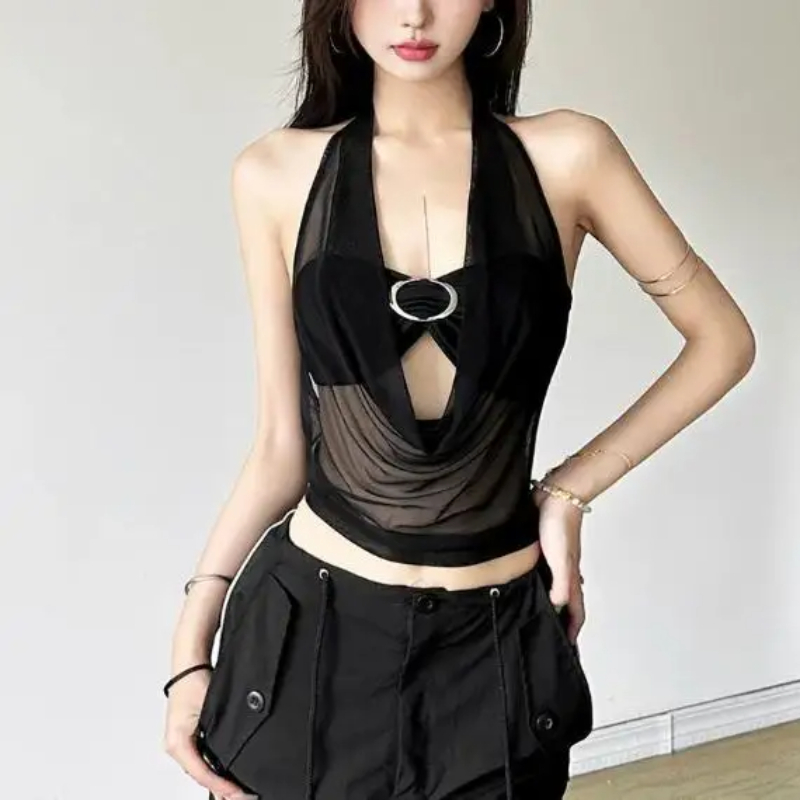 Summer Clothing Europe - Europe America Mesh Hanging Neck Lace