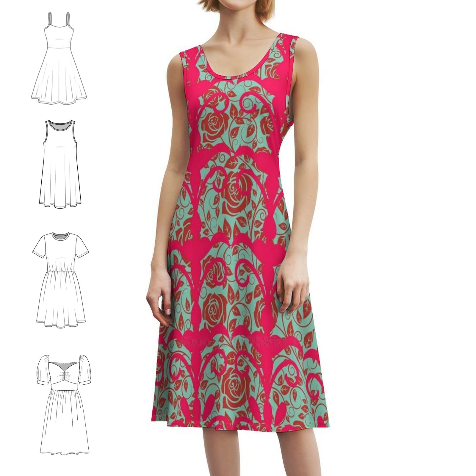 Summer Clothing For A Beach - Floral Pattern Boho Chic Dress Elegant