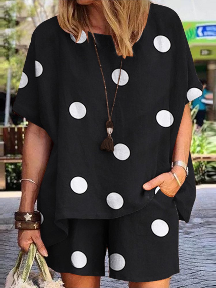 Summer Clothing In Winter - Women's Polka Dot Print O Neck