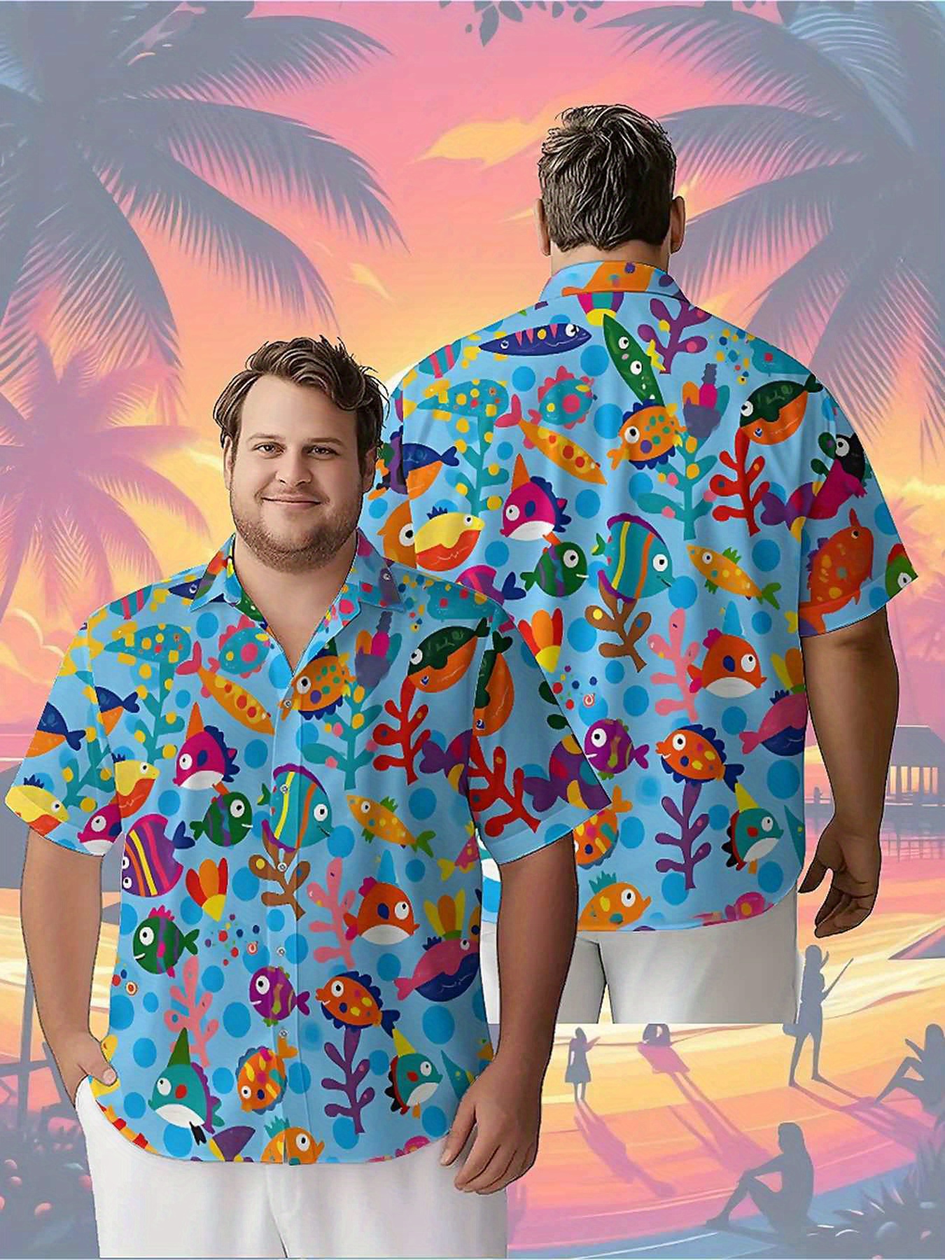 Summer Clothing For A Beach - Men's Plus Size Hawaiian Shirts Tropical