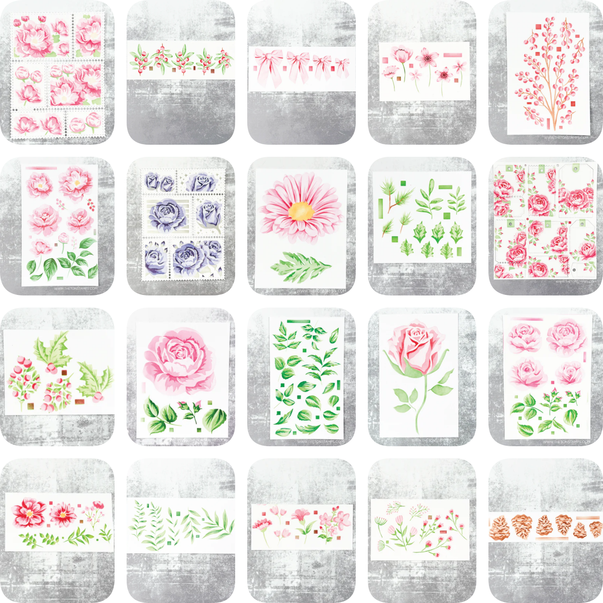 Summer Clothing Release - Rose Peony Garden Floral Stencils Layering
