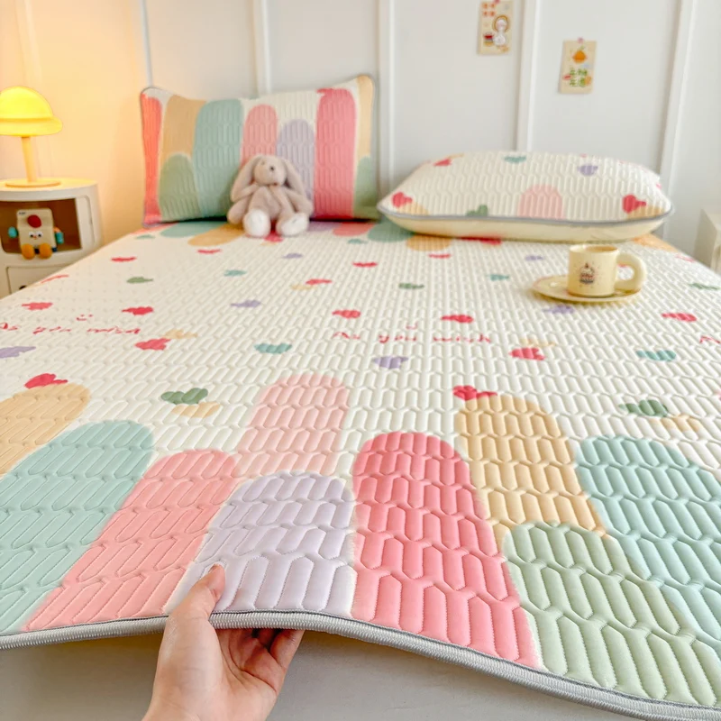 Summer Quilt - 2/3pcs Latex Thicken Quilted Mattress Mat