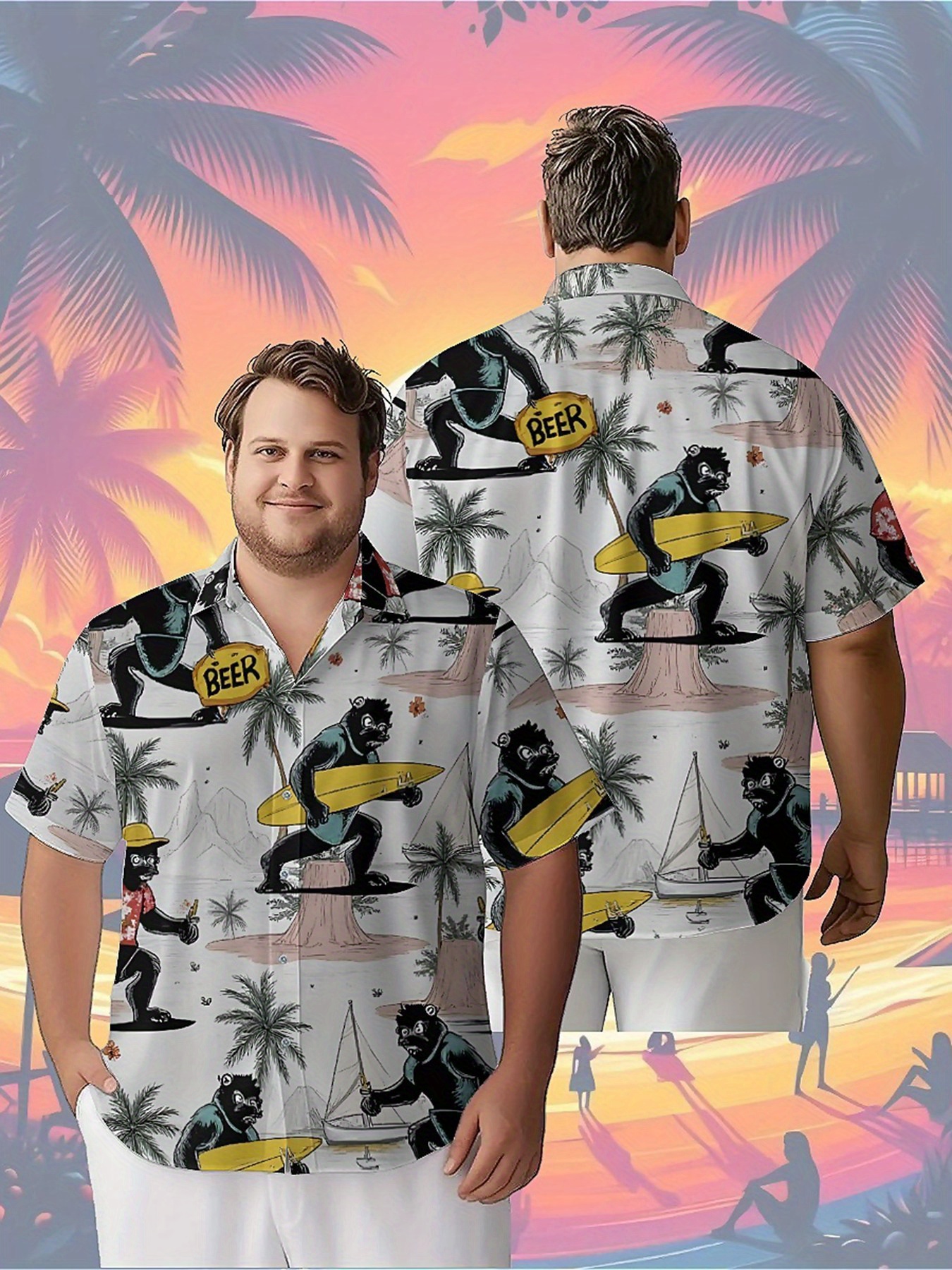 Summer Clothing For A Beach - Men's Plus Size Hawaiian Shirts Tropical