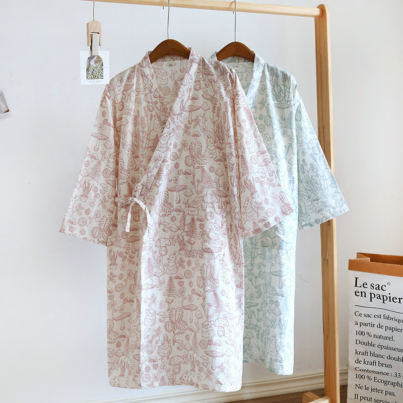 Kimono Robes Sleepwear Women's - Summer Gauze Clothing reseña y precio