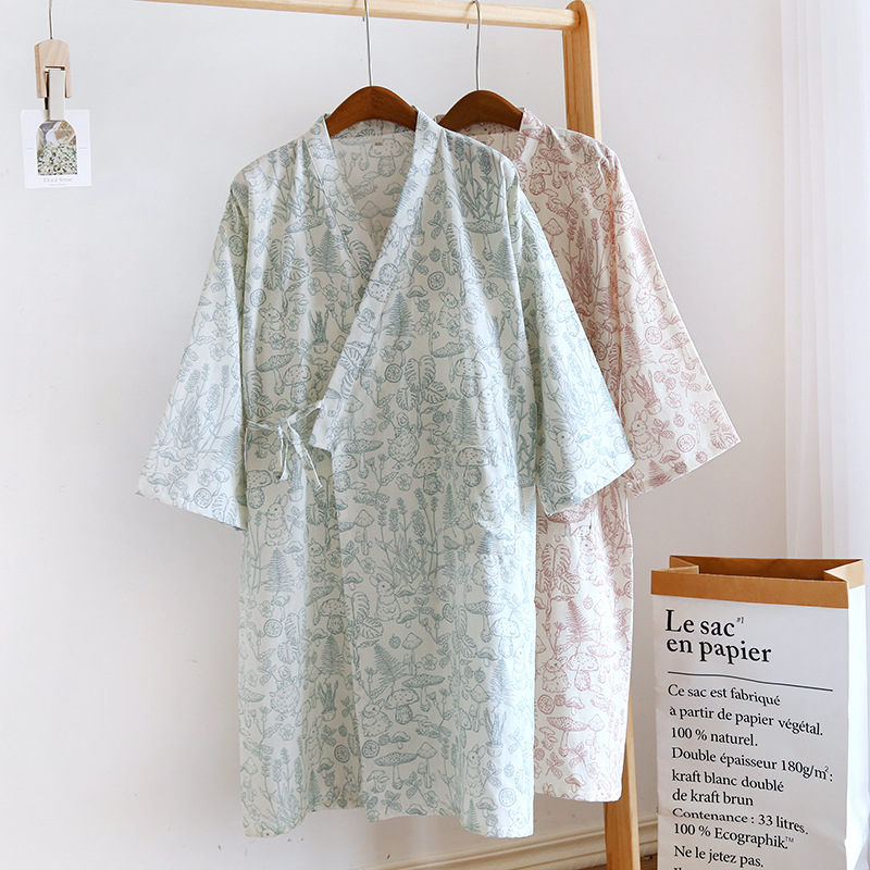 Kimono Robes Sleepwear Women's - Summer Gauze Clothing reseña y precio