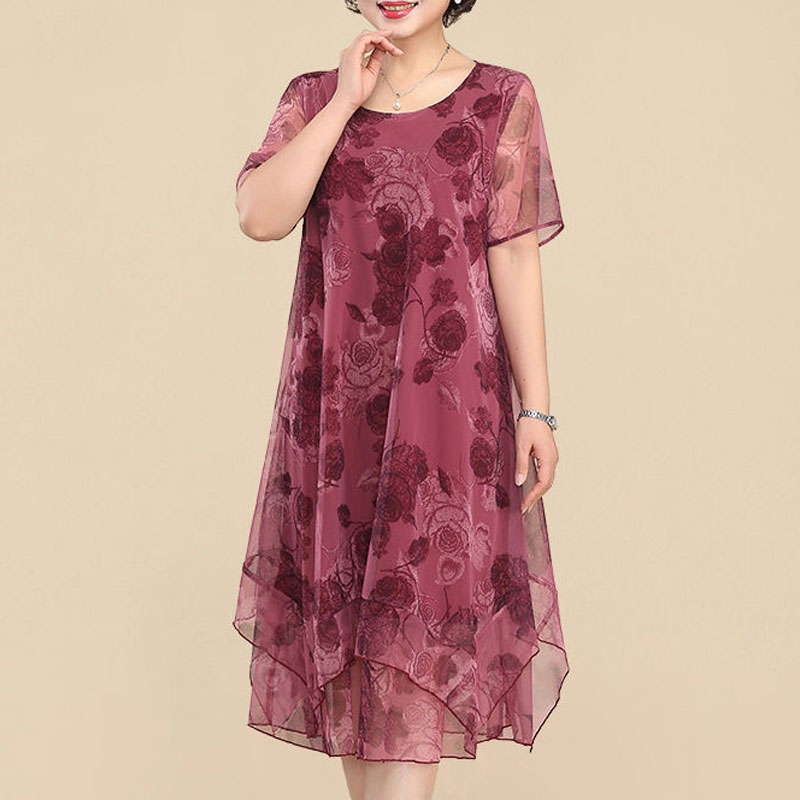 NEW O-Neck Short Sleeve Dresse - Summer Gauze Clothing reseña y precio