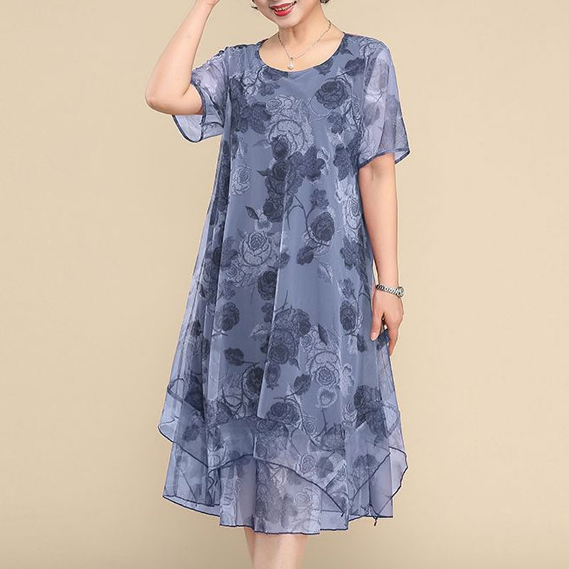NEW O-Neck Short Sleeve Dresse - Summer Gauze Clothing reseña y precio