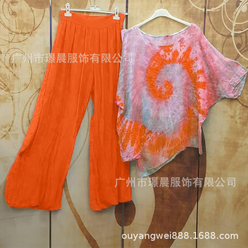 Tie-dye Crew Neck Printed Top  - Summer Clothing In Winter reseña y precio