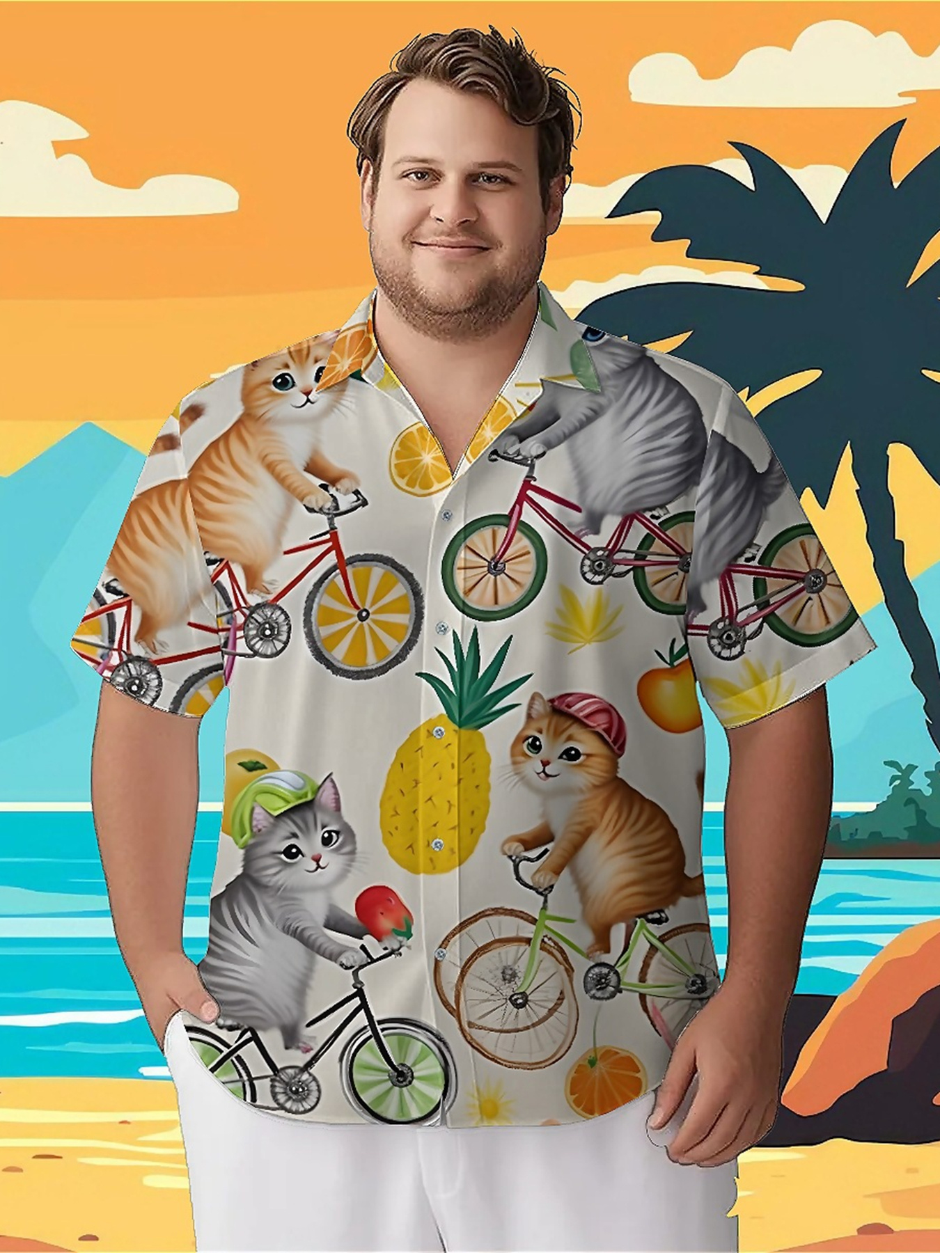 Men's Plus Size Hawaiian Shirt - Summer Clothing For A Beach reseña y precio