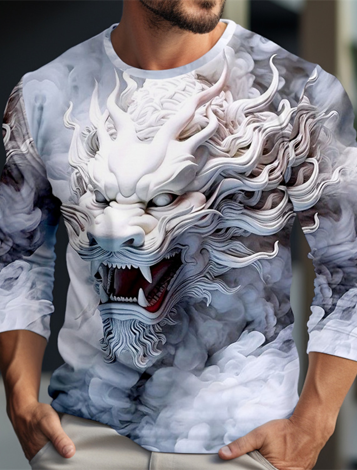 Dragon Pattern Casual Men's 3D - Summer Clothing Resort reseña y precio