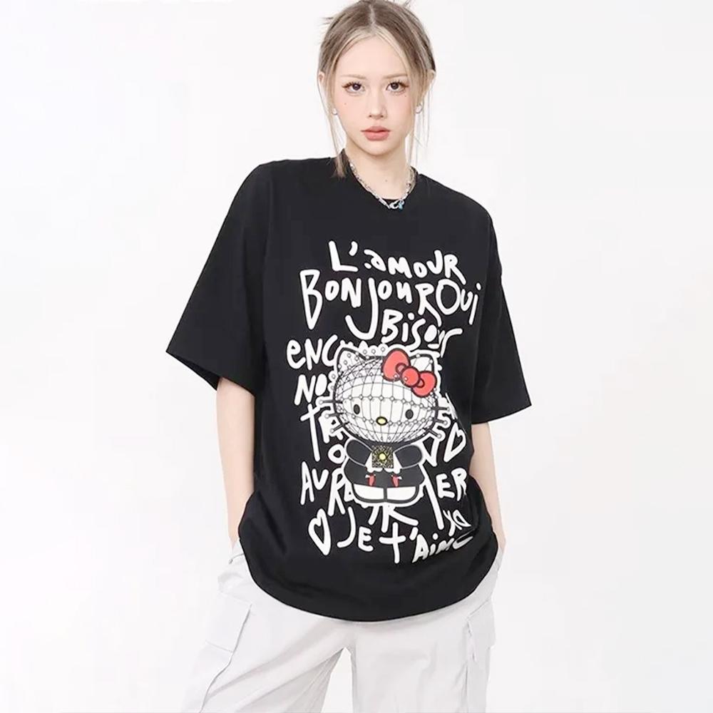 Cartoon Hello Kitty T-Shirt Sh - Summer Clothing Trends For Women reseña y precio