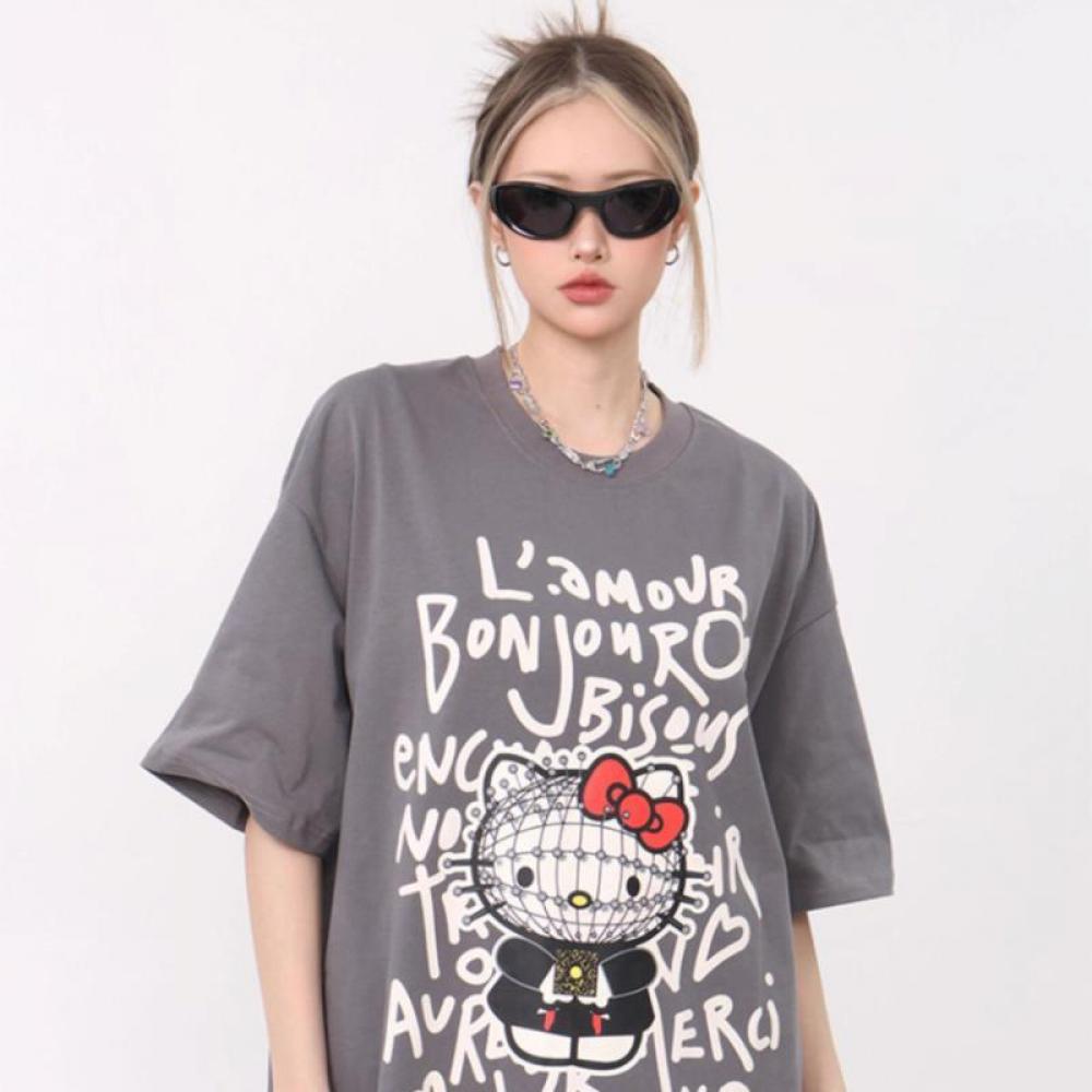 Cartoon Hello Kitty T-Shirt Sh - Summer Clothing Trends For Women reseña y precio