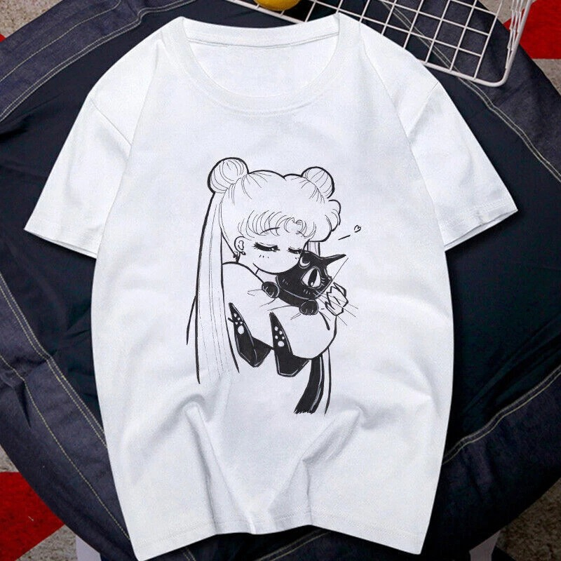 T Shirt 90s Anime Sailor Moon  - Summer Clothing Trends For Women reseña y precio