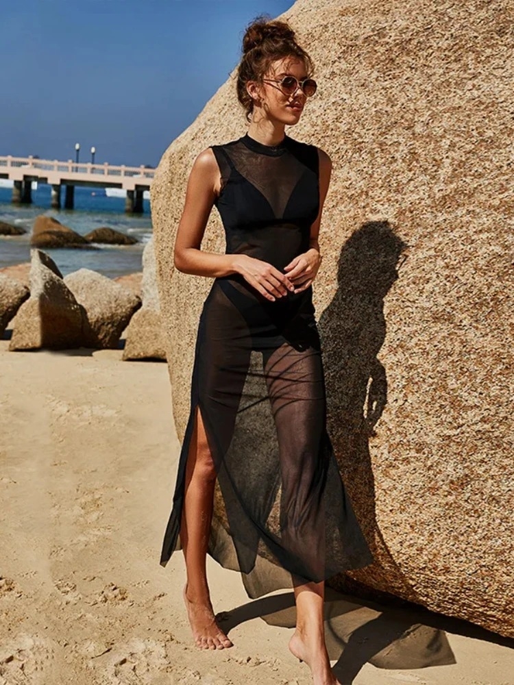 See Through Mesh Long Dresses  - Summer Gauze Clothing reseña y precio