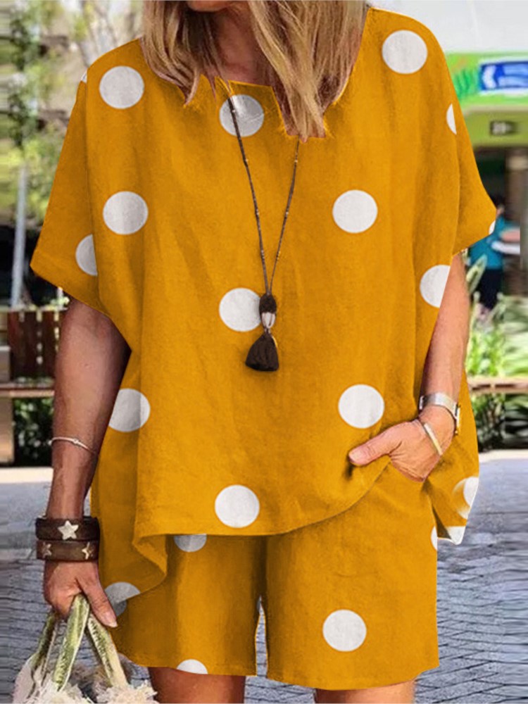 Women's Polka Dot Print O Neck - Summer Clothing In Winter reseña y precio