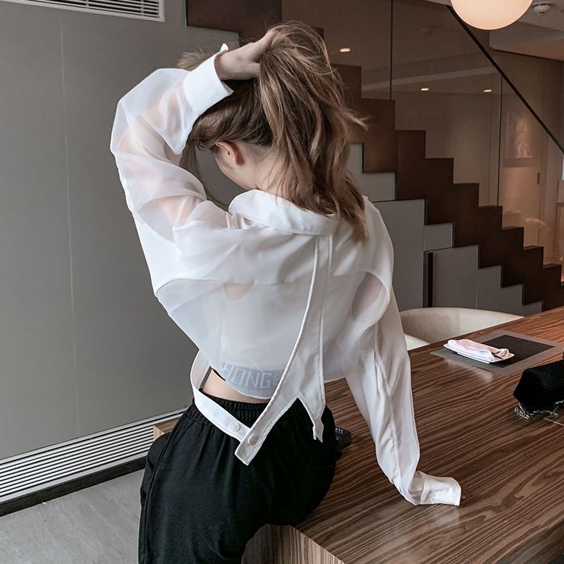 Shirts Women Retro Chic Patchw - Crop Blouse Linen reseña y precio