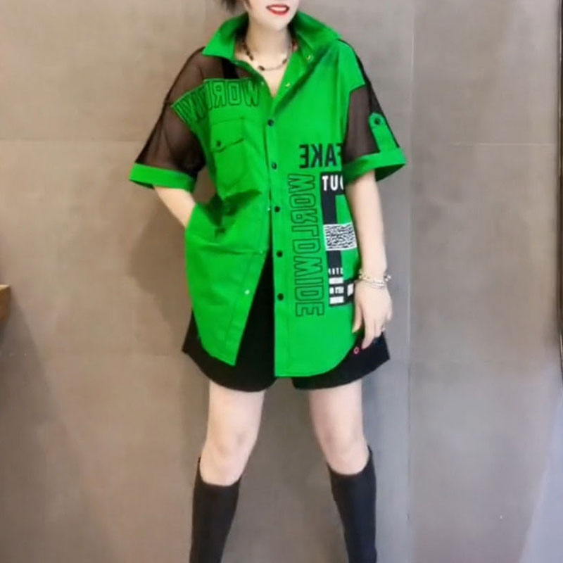 Casual Letter Printed Loose Bl - Summer Gauze Clothing reseña y precio