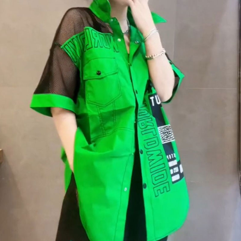 Casual Letter Printed Loose Bl - Summer Gauze Clothing reseña y precio