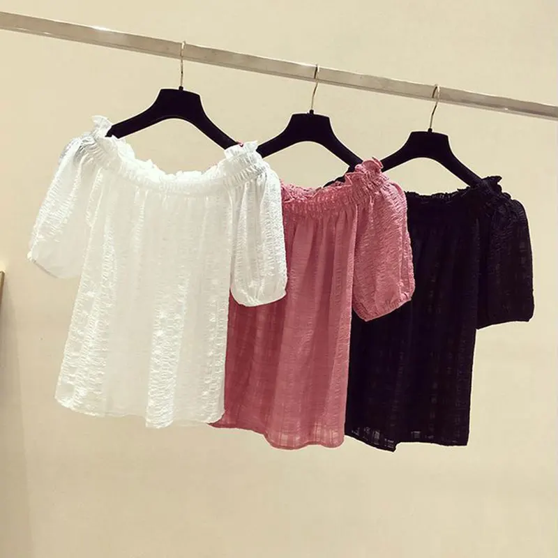 Rose Red casual slash neck puf - Summer Clothing In Winter reseña y precio