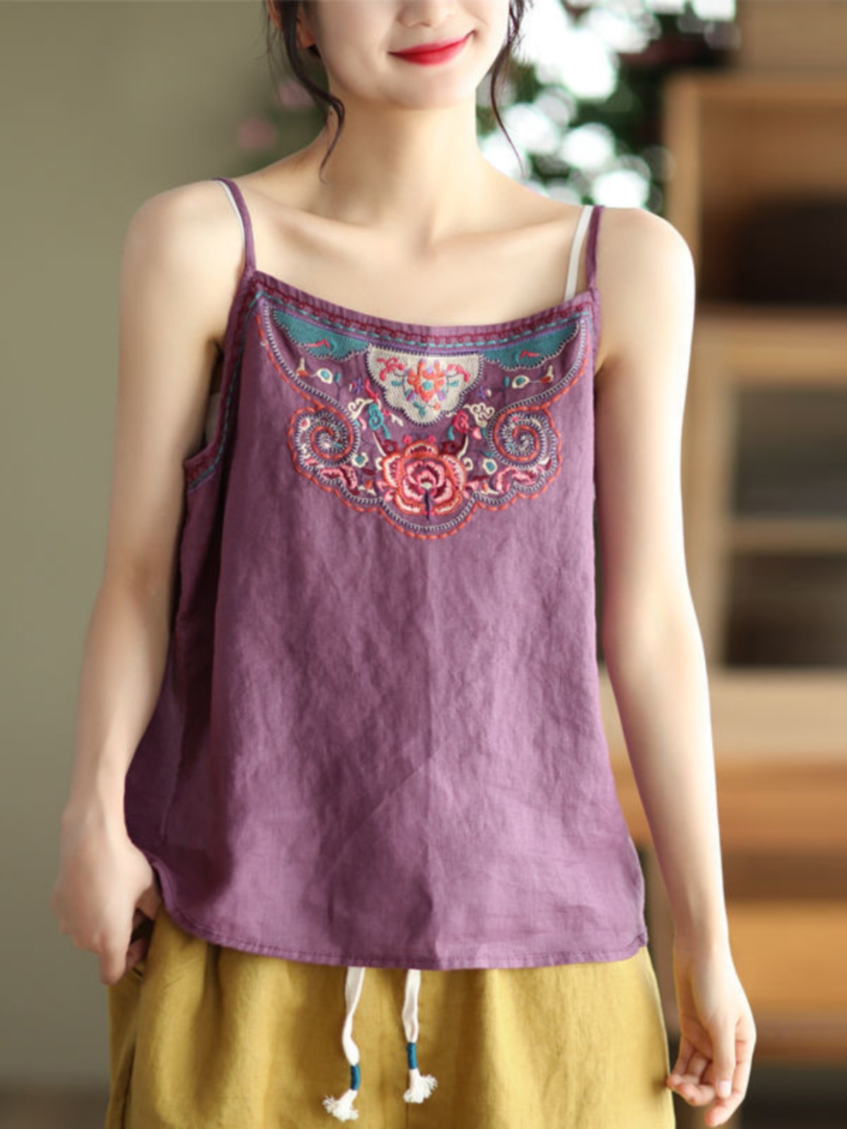 Women's Cotton Linen Crop Top  - Crop Blouse Linen reseña y precio
