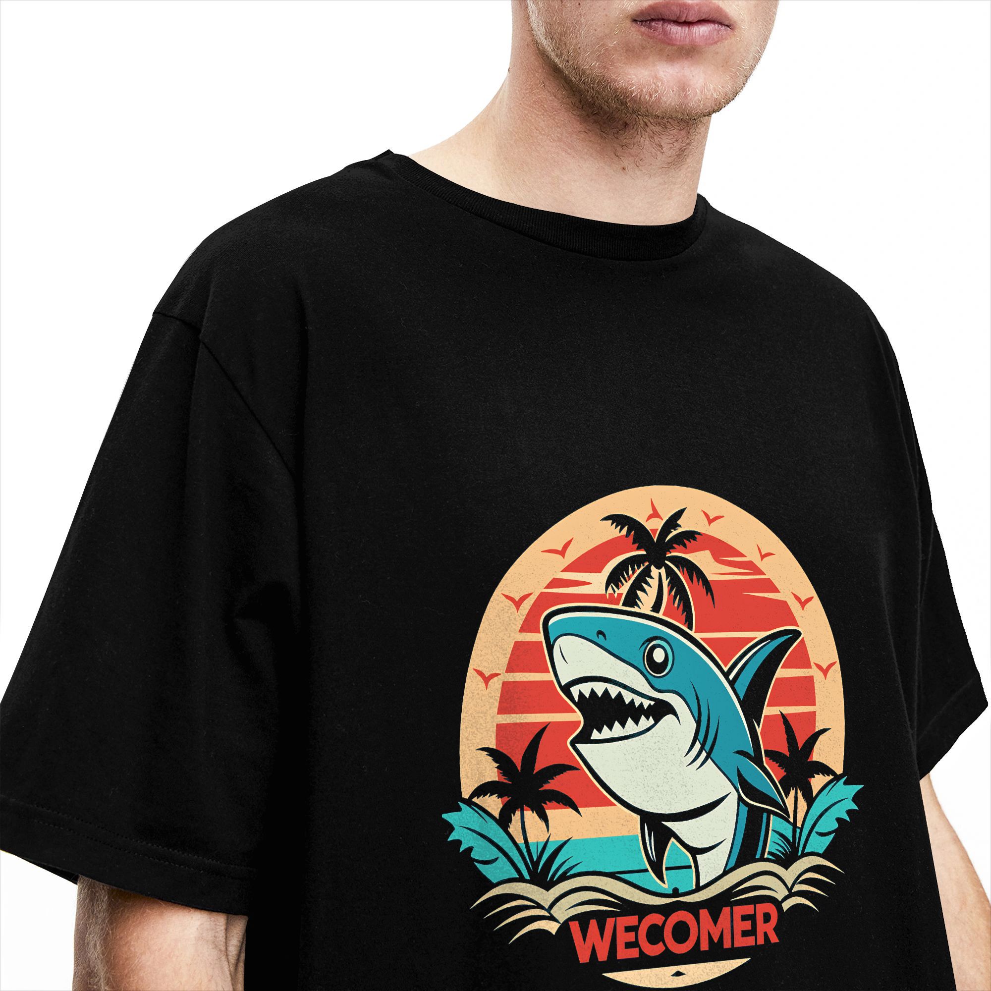 Men's T Shirt Retro Shark Clip - Summer Clothing Clipart reseña y precio