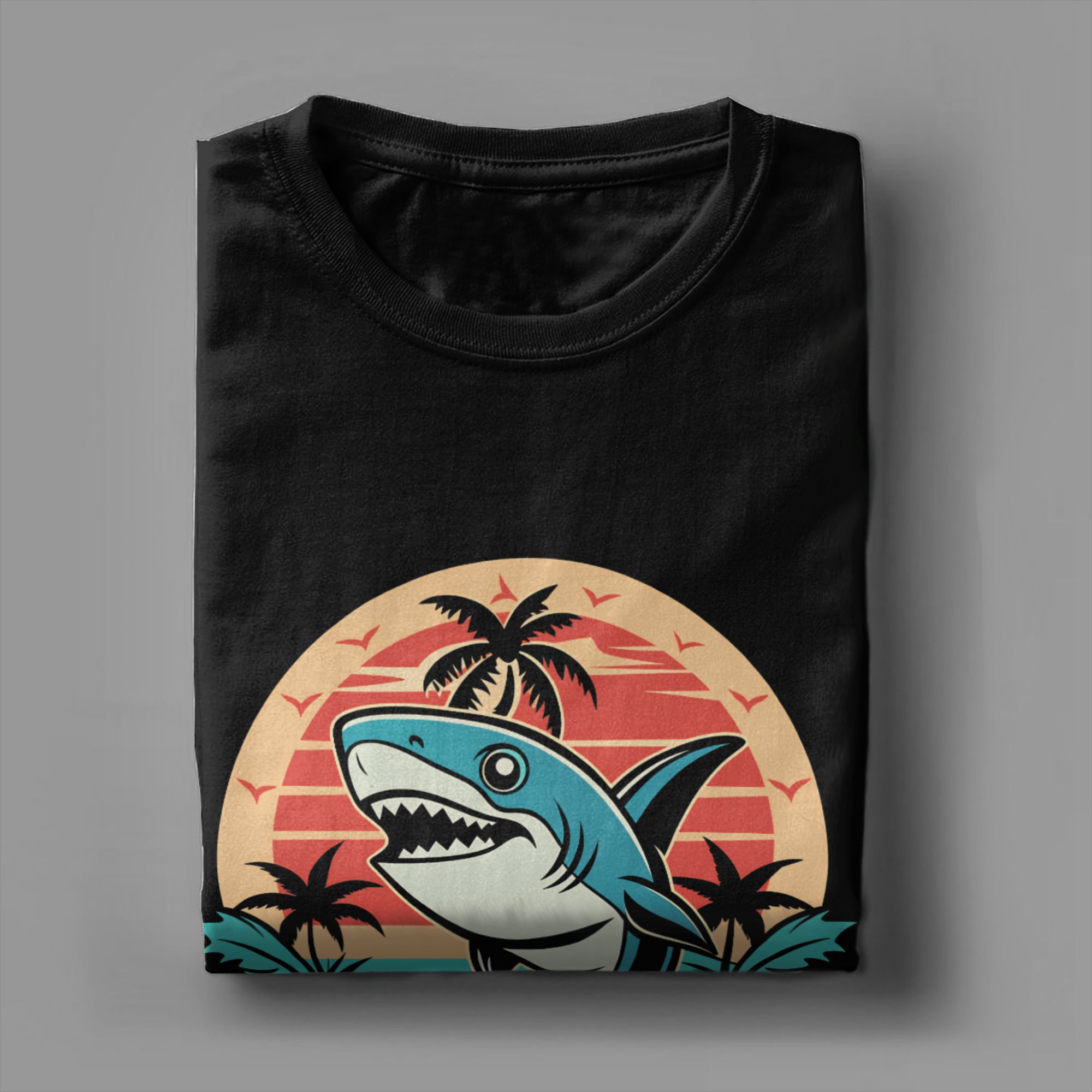 Men's T Shirt Retro Shark Clip - Summer Clothing Clipart reseña y precio