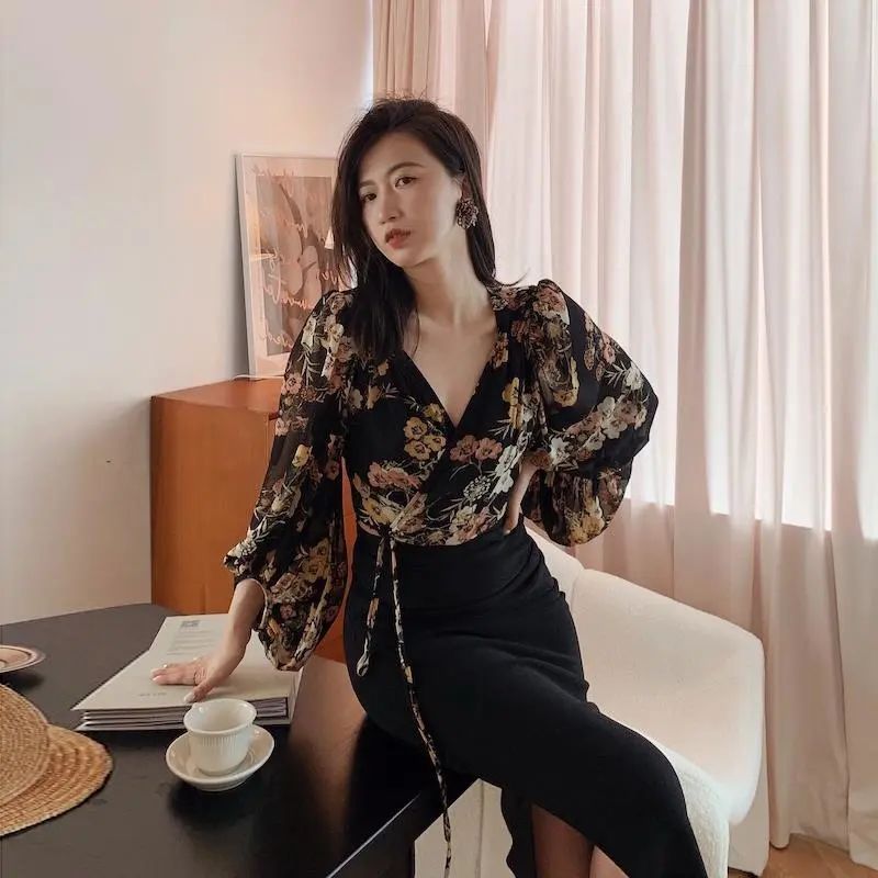 Japan Style Vintage Floral Blo - Crop Blouse Linen reseña y precio