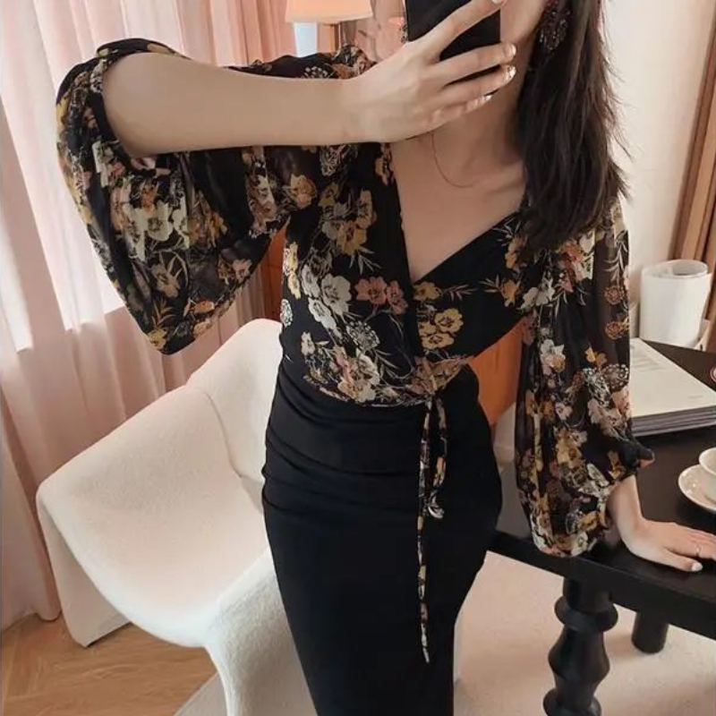 Japan Style Vintage Floral Blo - Crop Blouse Linen reseña y precio