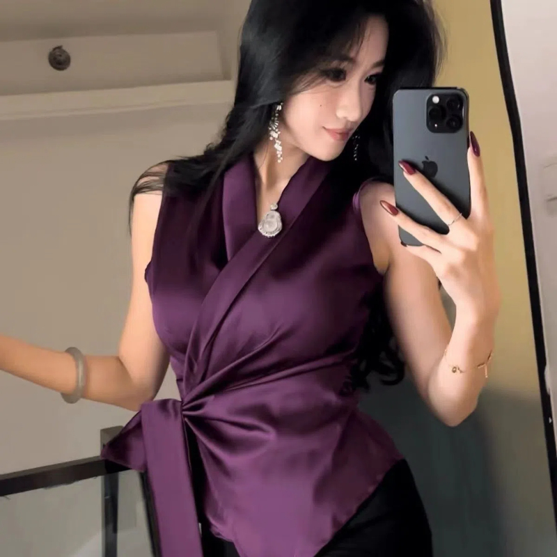 Temperament V Neck Bandage Sle - Summer Clothing Trends For Women reseña y precio