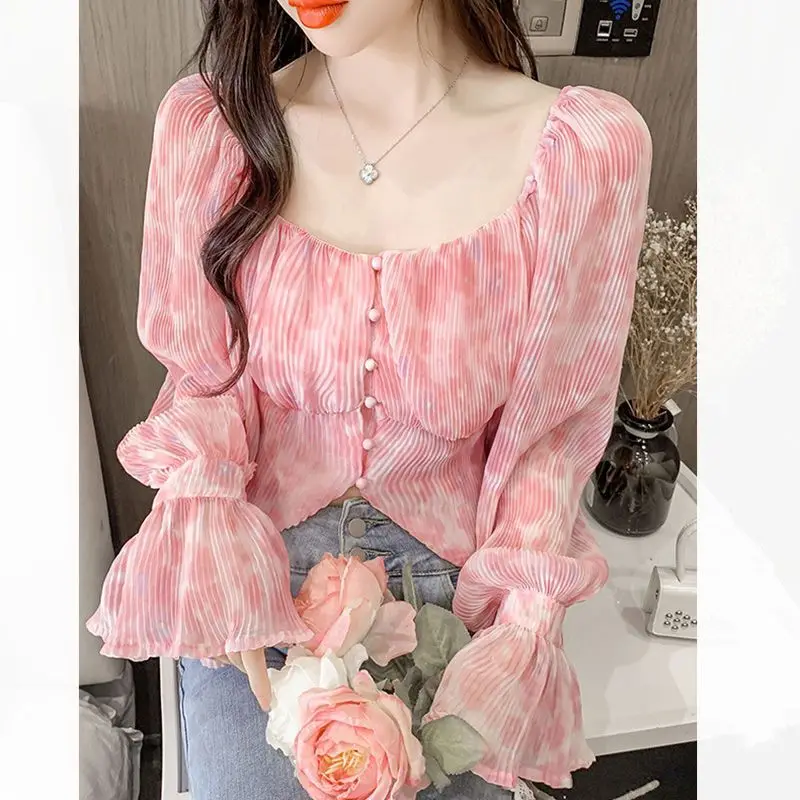 Sexy Kawaii Sweet Square Neck  - Crop Blouse Linen reseña y precio