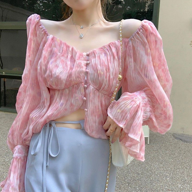 Sexy Kawaii Sweet Square Neck  - Crop Blouse Linen reseña y precio