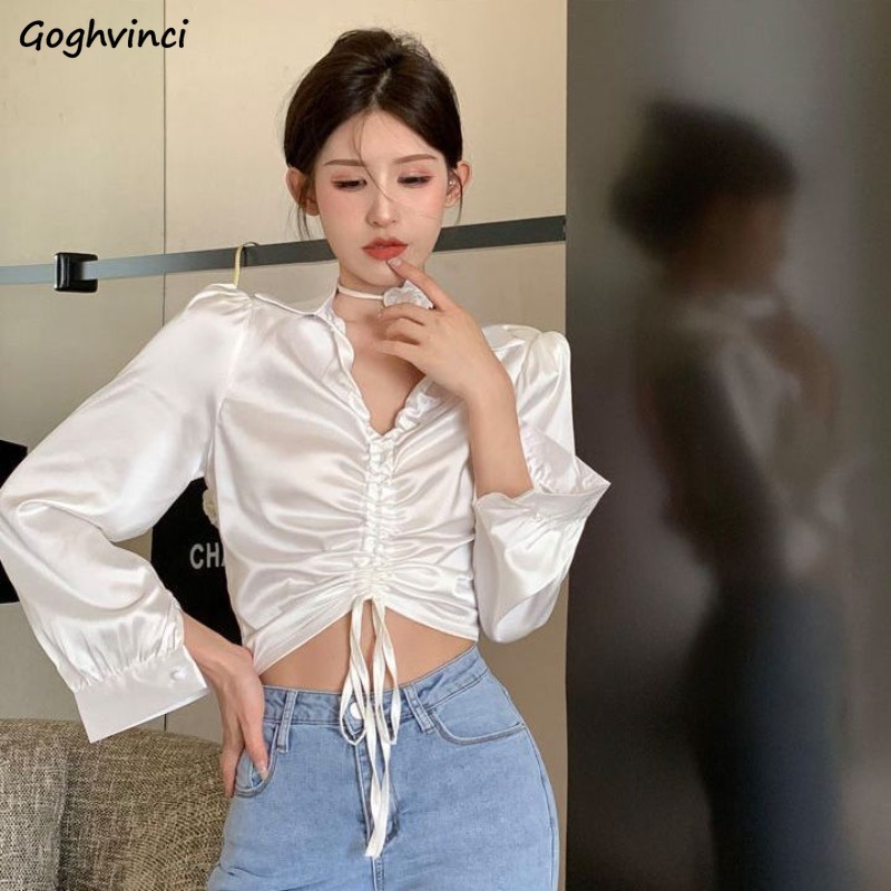 Sexy Blouses Women Pure Long S - Crop Blouse Linen reseña y precio
