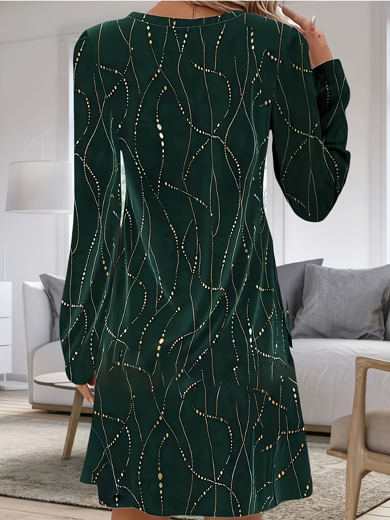 plus Size Velvet Golden Print  - Summer Clothing In Winter reseña y precio