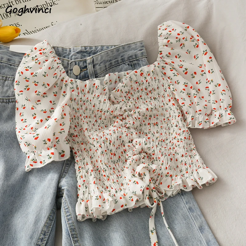 Blouses Shirts Women Floral Dr - Crop Blouse Linen reseña y precio