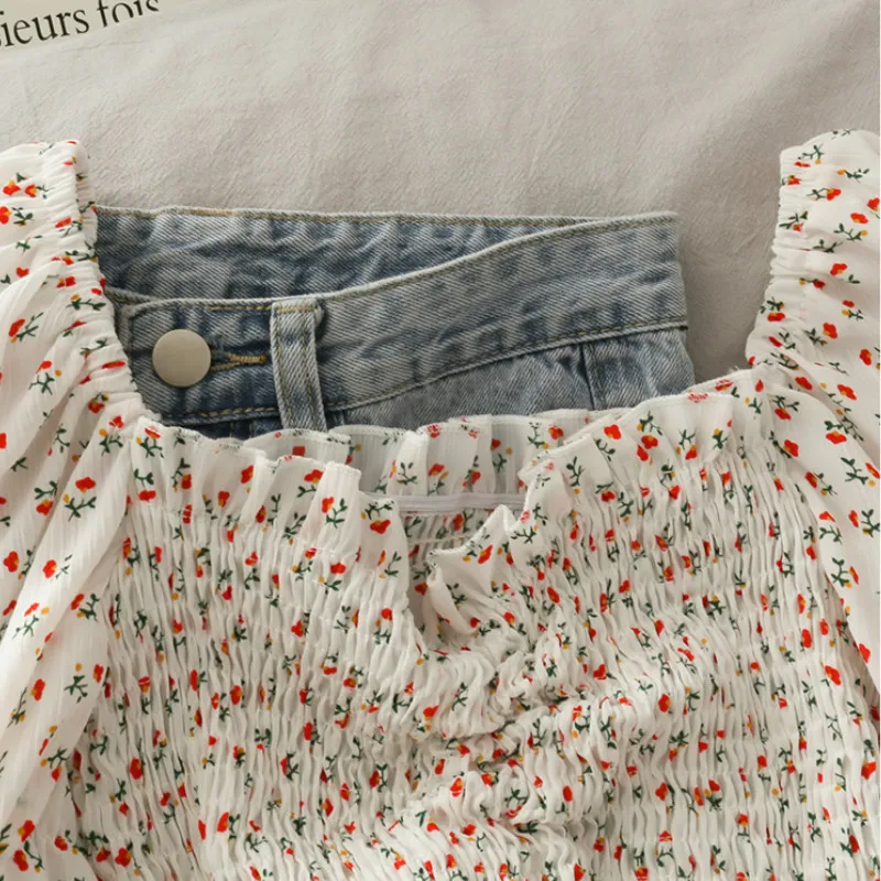 Blouses Shirts Women Floral Dr - Crop Blouse Linen reseña y precio