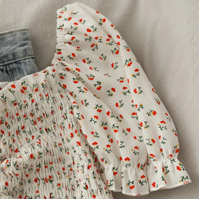Blouses Shirts Women Floral Dr - Crop Blouse Linen reseña y precio