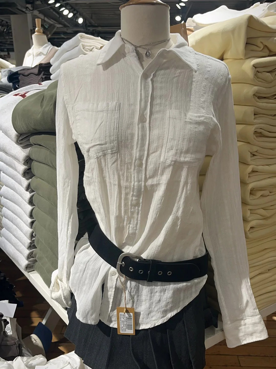 Linen Cotton Collar Buttons Bl - Crop Blouse Linen reseña y precio