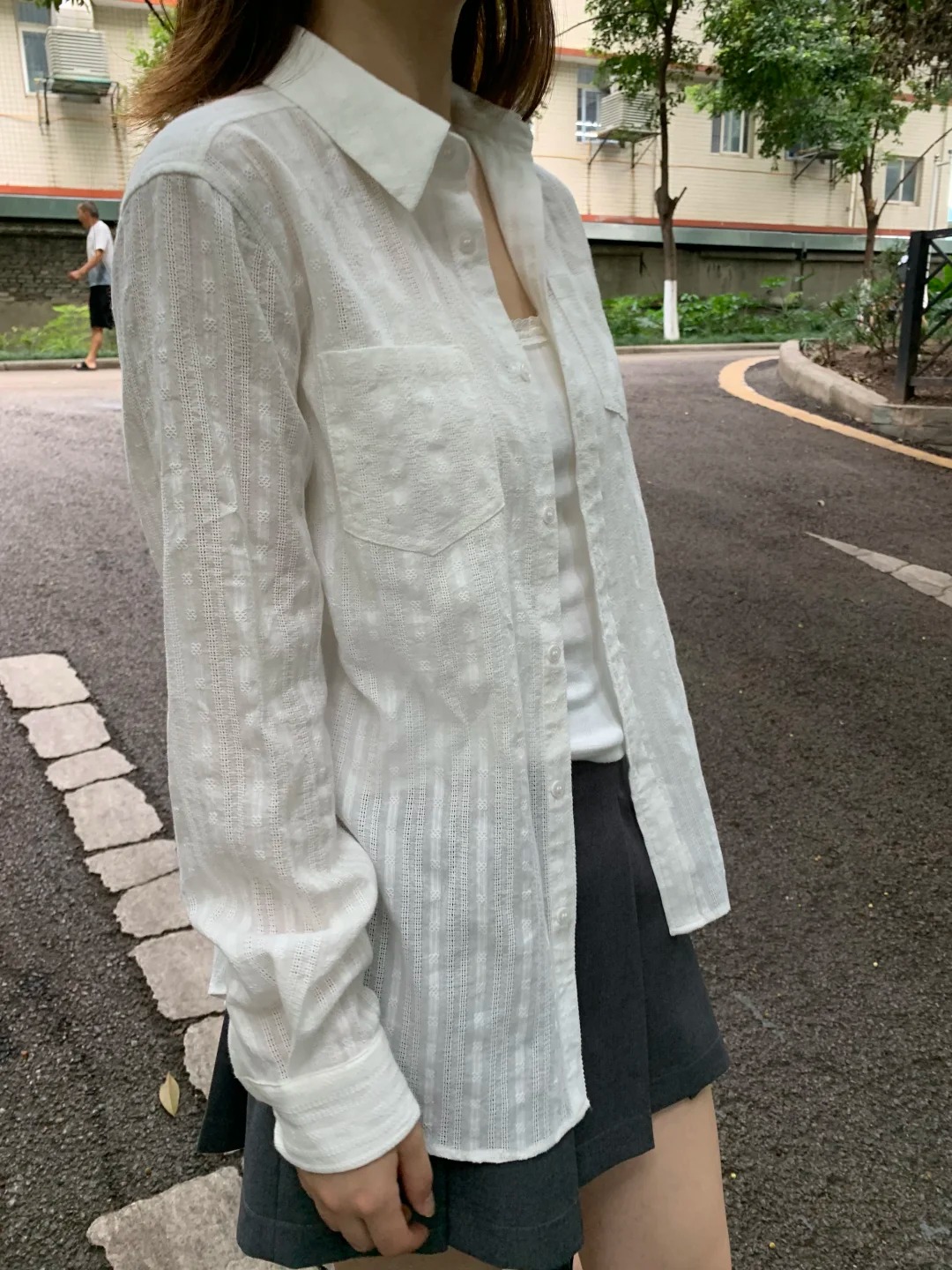 Linen Cotton Collar Buttons Bl - Crop Blouse Linen reseña y precio