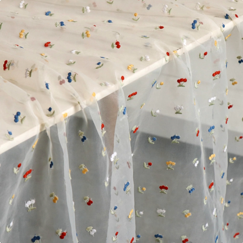 145x50cm White Fruit Embroider - Summer Gauze Clothing reseña y precio