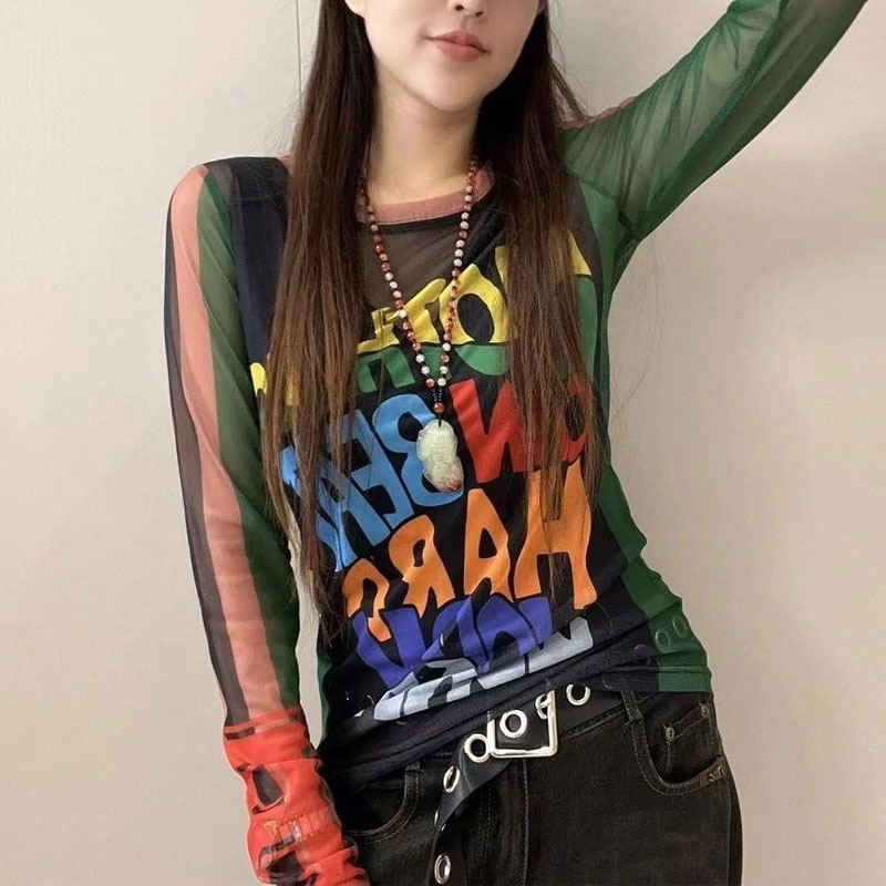 Casual Letter Printed T-shirt  - Summer Gauze Clothing reseña y precio