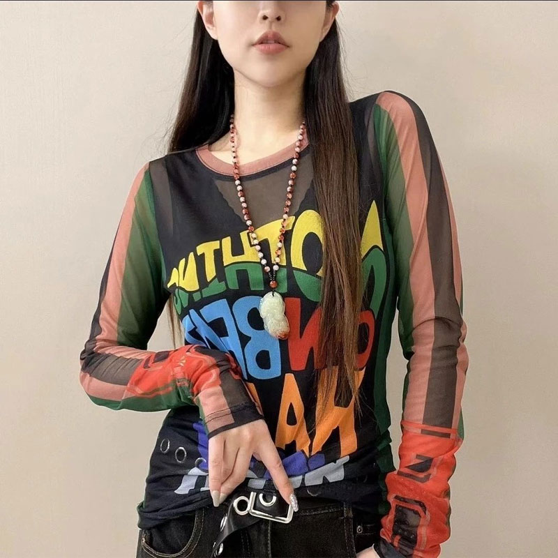 Casual Letter Printed T-shirt  - Summer Gauze Clothing reseña y precio