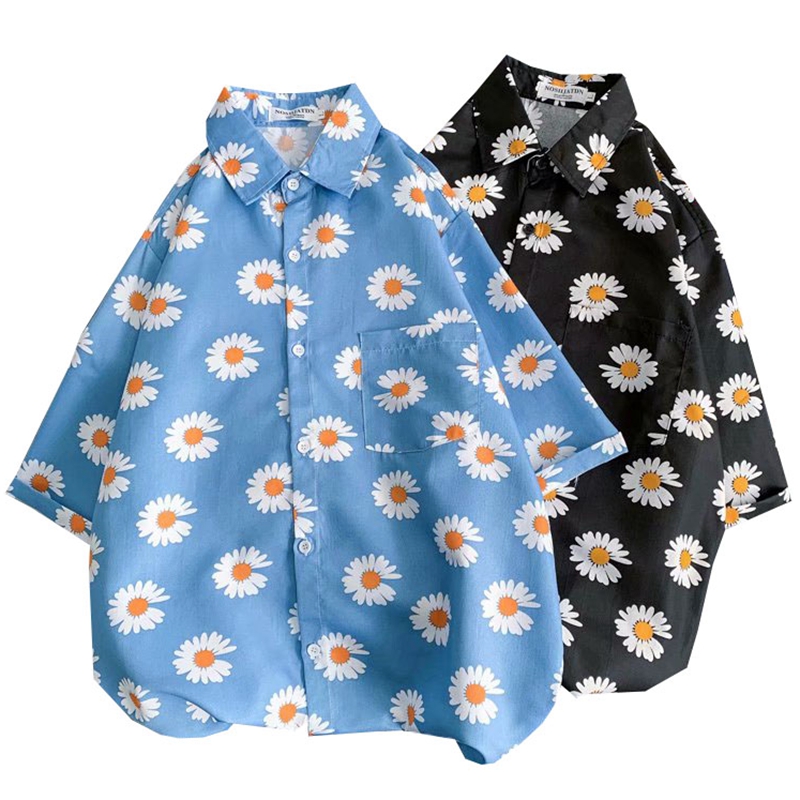 Daisy Print Hawaiian Beach Shi - Summer Clothing Resort reseña y precio