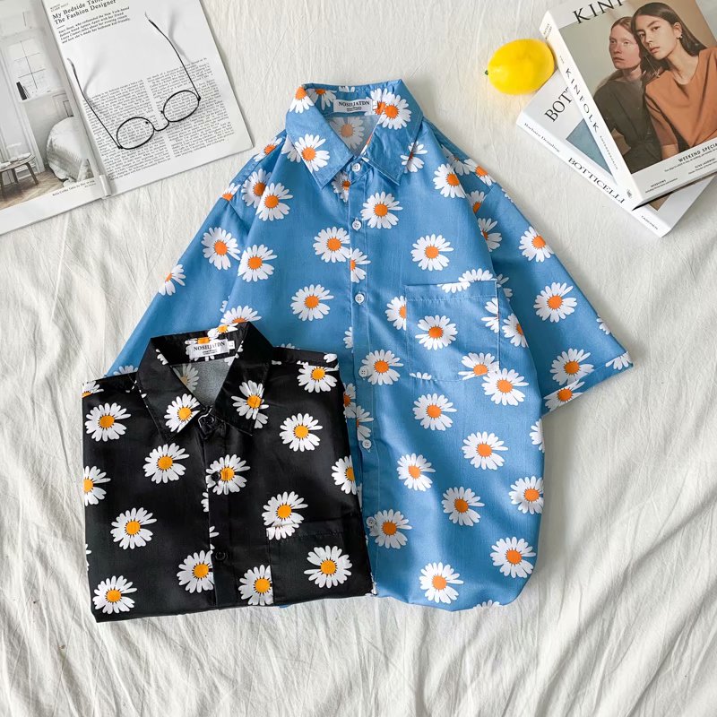 Daisy Print Hawaiian Beach Shi - Summer Clothing Resort reseña y precio