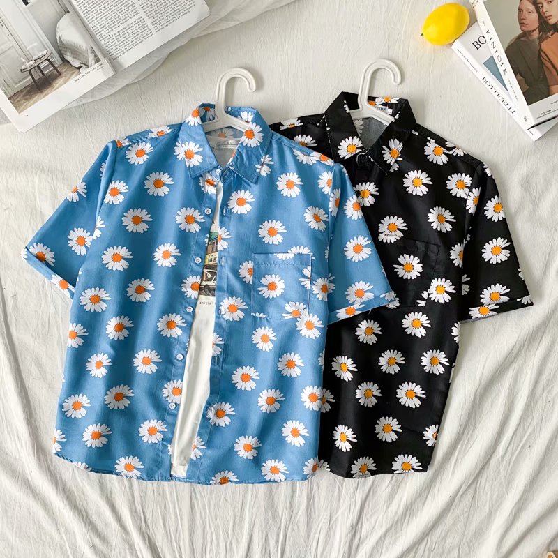 Daisy Print Hawaiian Beach Shi - Summer Clothing Resort reseña y precio