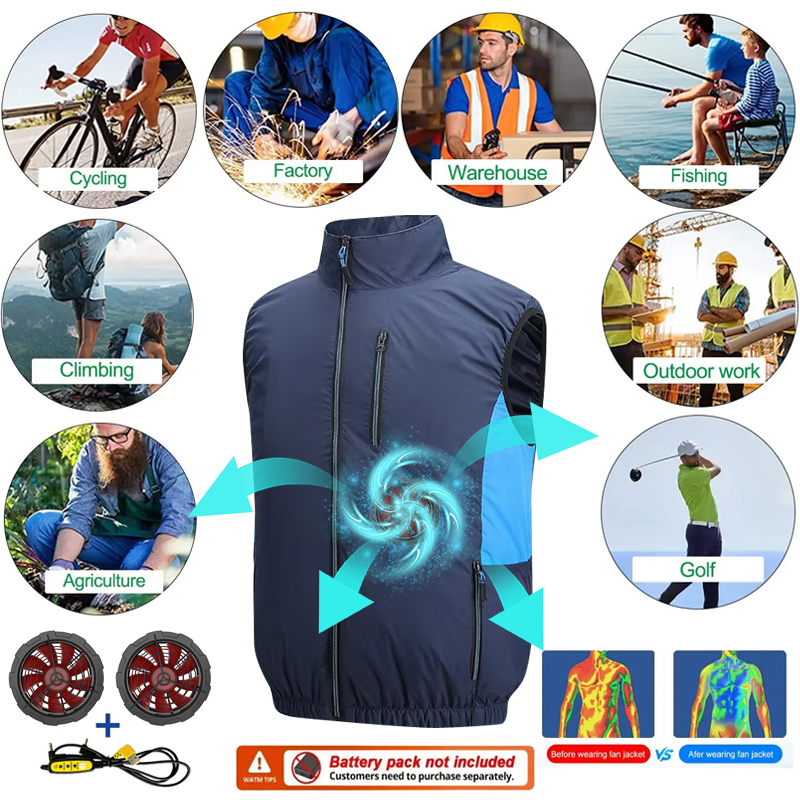 Fan Vest, Fan Jacket for Men a - Yours Clothing Summer Jackets reseña y precio