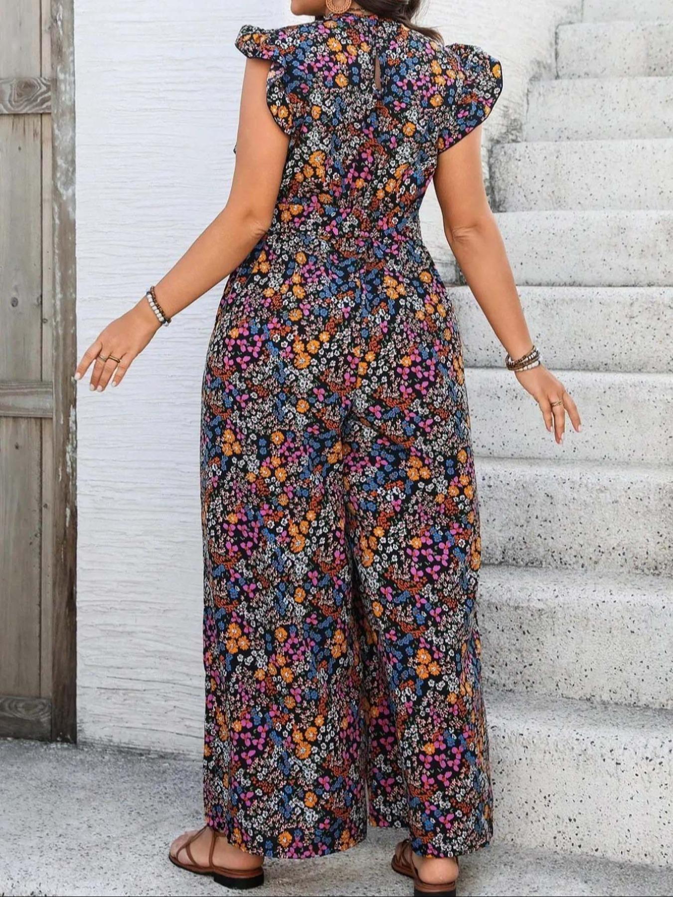 【Plus Size】 Floral Print Tie S - Summer Clothing Vacation reseña y precio