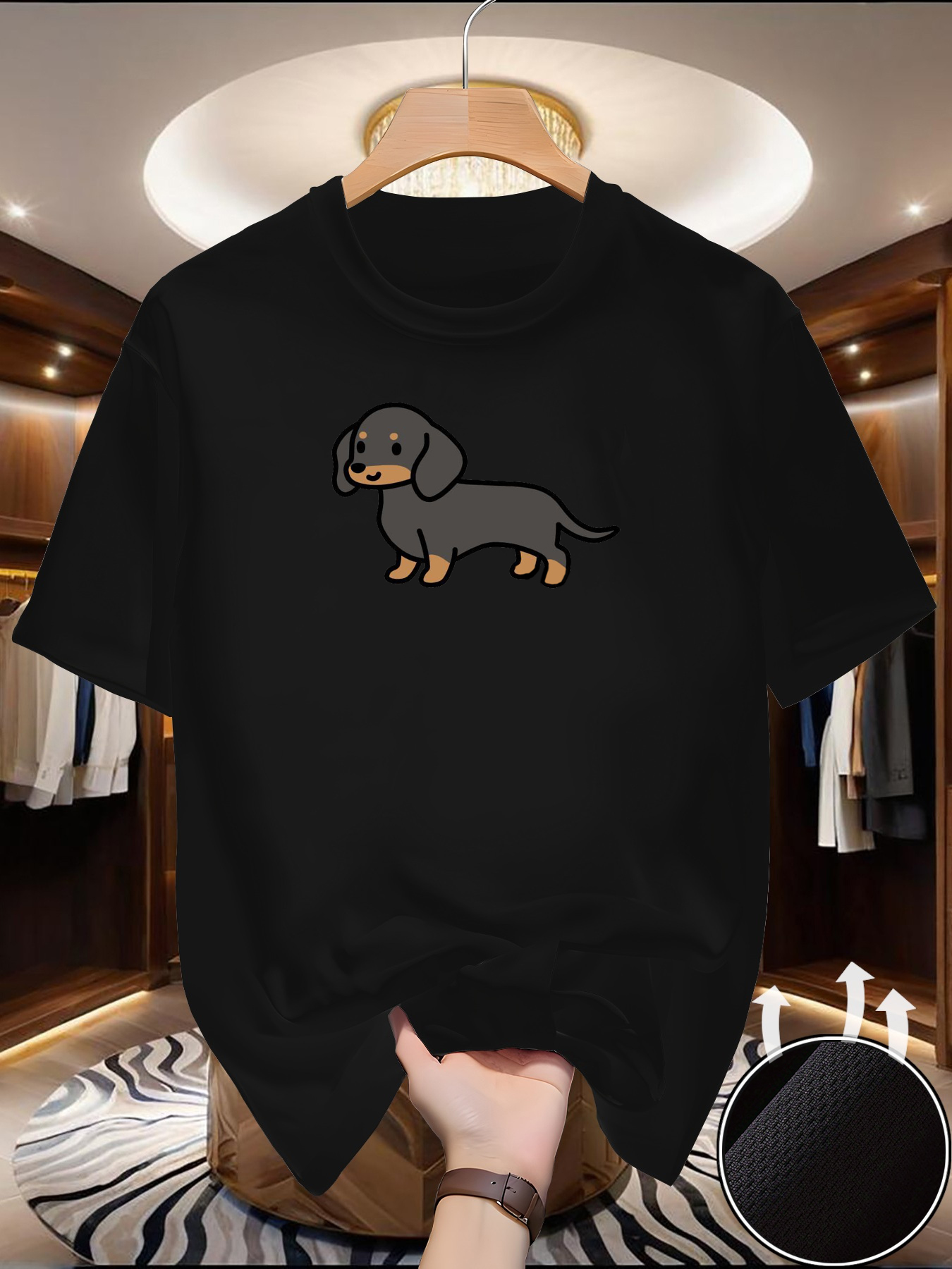 New Men's Dachshund print T-sh - Summer Clothing Europe reseña y precio