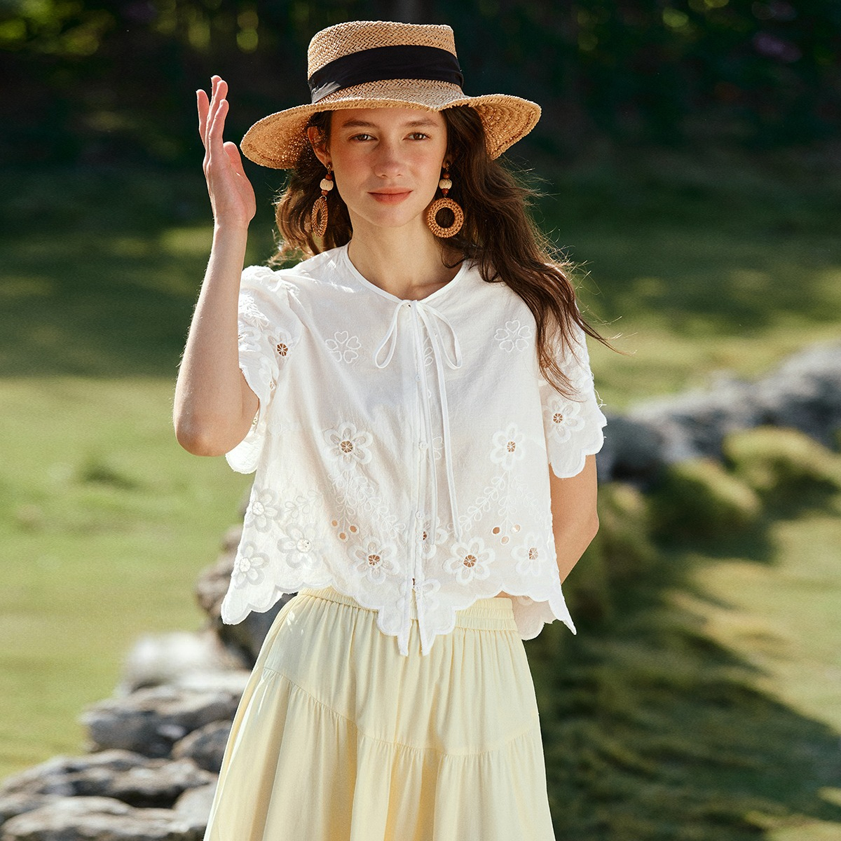 OLrain Women French Style Crop - Crop Blouse Linen reseña y precio
