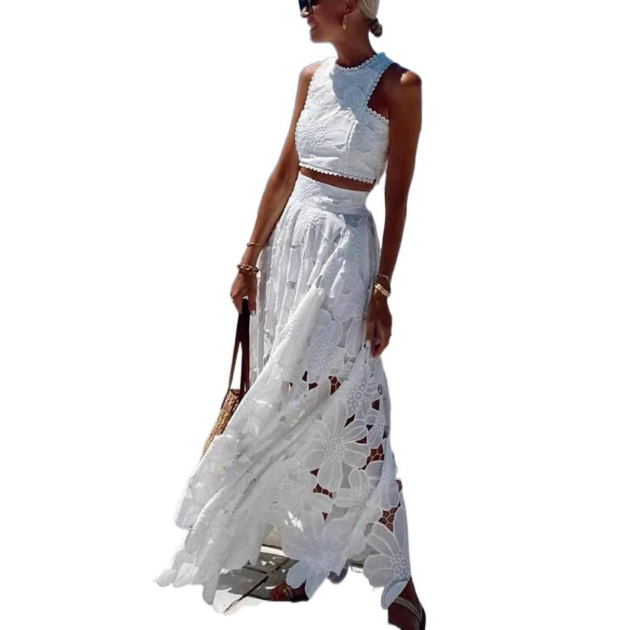 Women's White Floral Lace Embr - Summer Clothing Vacation reseña y precio