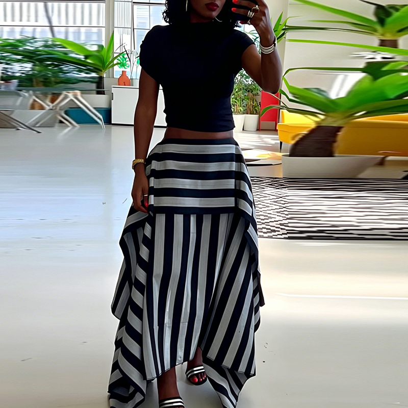 Fashion Irregular Splice Ruffl - Summer Clothing Vacation reseña y precio